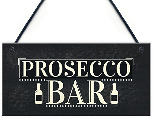 Red Ocean Prosecco Bar Hanging Wall Door Sign Pub Home Bar Kitchen Party Drinking Alcohol Gift