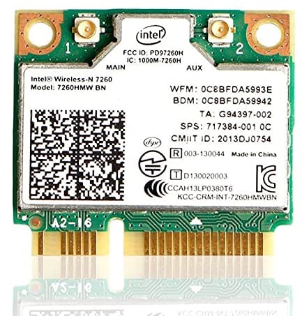 Intel Dual Band, kabelloser MQUPIN Intel 7260.HMW Dualband, kabellose Karte, Wechselstrom, 7260 Netzwerkadapter + Bluetooth 4.0. Verwendung für Intel AC halbe Mini-PCI-Karte 802.11 b/a/g/n/ac, 1 Stück
