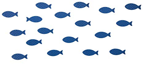 Oblique Unique® 18 Holz Fische Tischdeko Taufdeko Streuartikel Streudeko Verzierung für Taufe Kommunion Konfirmation Firmung Maritime Dekoration - Farbe wählbar (Dunkelblau)