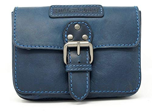 HILL BURRY • Unisex Gürteltasche aus Leder mit Magnetverschluss 3278 (Blau)