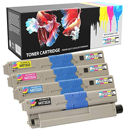 Prestige Cartridge Toner Kompatibel mit Oki C301 C301dn C321 C321dn MC332dn MC342dn MC342dnw MC342dw MC342w | 4er Pack