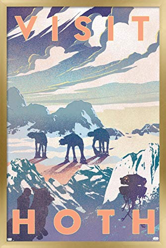Trends International Star Wars: Hoth – Visit Hoth Wandposter 37,4 x 56,8 cm, goldgerahmte Version