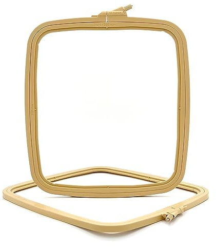 Nurge Quadratischer Stickrahmen, Kreuzstichrahmen, Stanznadelrahmen, Bastelarbeiten, Nähen, ABS-Kunststoff, Beige, groß (Nr. 4)