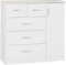A T Seconique Nevada 5 Drawer 1 Door Low Wardrobe with Hanging Rail and Metal Handles in White Gloss