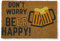 KOKO DOORMATS Zerbino ingresso casa | Tappeto divertente Don't Worry Beer Happy in fibra di cocco e base antiscivolo in PVC per esterno con dimensioni 40 x 60 cm