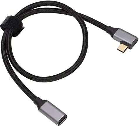 Right Angle USB C Extension Cable, 90 Degree USB-C 3.1 Gen 2 10Gbps Male to Female USB C 4K Video Extender Cord For Mobile Phones, Tablets, Notebooks(50CM)