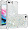 For iPhone SE 2022 Case, iPhone SE 2020 / iPhone 8 / iPhone 7 Case, Girly Bling Glitter Sparkle Quicksand Floating Liquid Clear Transparent Soft Silicone Bumper ShockProof Phone Cover, Silver