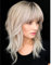 Baruisi Blonde Perücke mit Pony Schulterlänge Layered Wig Dark Roots Synthetische Party Cosplay Perücken für Frauen
