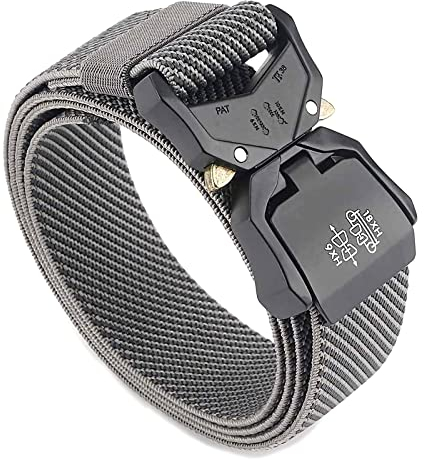 TENINE Unisex-Gürtel aus Segeltuch, Elastischer Stoffgürtel Stretch-Gürtel Militär-Gurtband Nylongürtel für Frauen und Männer Taktischer Gürtel Schnellverschluss Metallschnalle