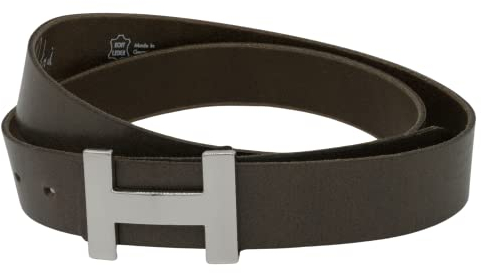 AnnaMatoni Eleganter Damen Ledergürtel in weichem Rindsleder 3mm stark mit Modischer Metalldorn Koppel Schließe 3cm Breit Damen Leder Gürtel (Grau 730, TW95 - Gesamtlänge 110cm)