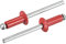 sourcing map Aluminum Blind Rivets, 4mm x 10mm (5/32 x 25/64) Open End Rivet Flat Round Head for Joining Metal Plate Leather, Red 25 Pcs