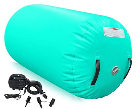 VOFiTNY Gymnastik-Rolle Tumbling Track Turnmatte 100 x 60 cm Tumble Trainer Barrel Tumbler für Spaß/Backflip/mit E-pumpe