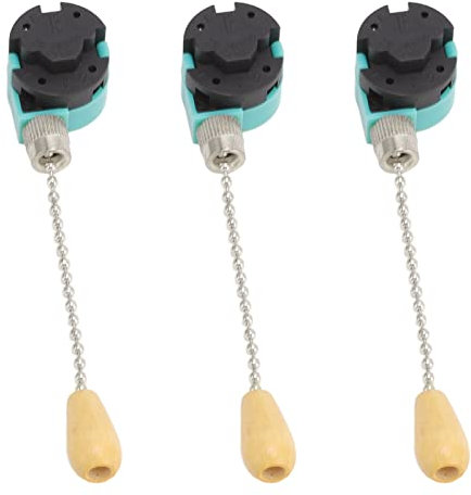 3 Interruptores de Cadena de Tracción, Interruptor de Luz de Ventilador de Techo, 3 Velocidades, 4 Cables para Lámpara de Techo, Lámpara de Ventilador, Lámpara de Pared (Cromo)