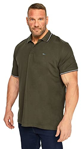 BadRhino Big & Tall Forest Tipped Core Polo Shirt - Men's - Plus Size Curve Green
