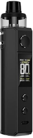 VooPoo Drag H80S Kit, 80W, DTL Vape Kit **18650mAh Battery Sold Separately** - Vape Kit, Vaping, Ecigarette, Ecig - No Nicotine, 2ml TPD Version. (Black)