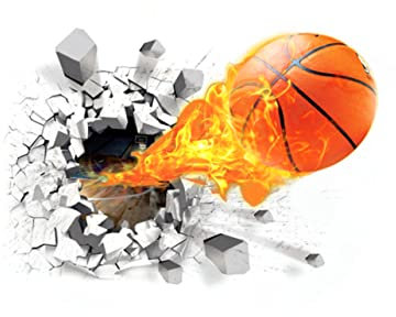 Homoyoyo Basketball Wall Decal Sports Sticker for Living Bedroom Boys and Girls Decor