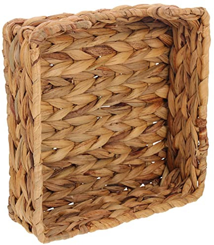 Cabilock Boîte À Mouchoirs en Paille Plateau Carré Distributeur De Serviettes en Papier pour La Maison Plateau De Toilette Porte-Serviette en Osier Panier en Rotin Panier en Osier Boîte À