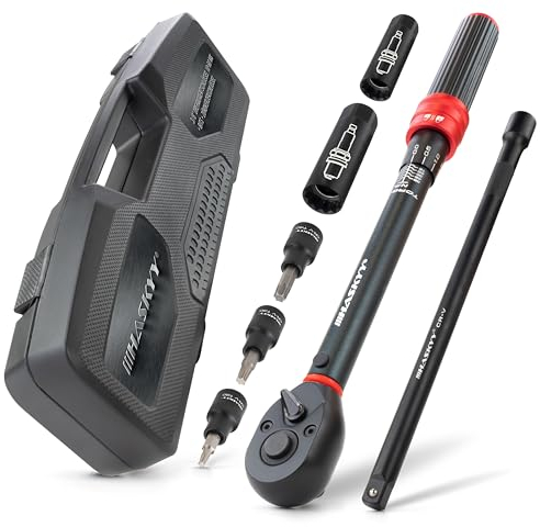 HASKYY Clé dynamométrique magnétique 3/8 10-60 Nm 14-16 mm avec embouts Torx T20 T30 T40 avec adaptateur d'extension pour voiture, industrie, moto, voiture