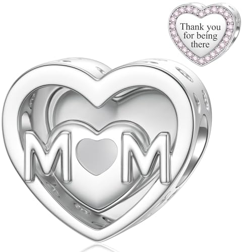 Mutter Charm für Pandora Mama Charm Sterlingsilber Herz Perle Muttertagsgeschenk Danke fürs Dasein