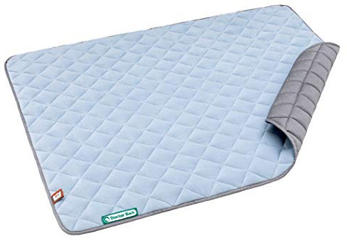 Doctor Bark Hundedecke Fleece Wendedecke - Flauschige, robuste Hundematte für sehr große Hunde - Liegedecke, waschbar bis 95°C (Himmelblau/Hellgrau, XXL - 140x110 cm)
