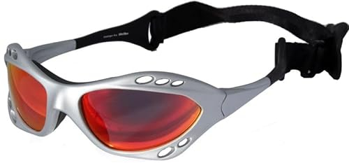 Strike EYEWEAR Kitebrille Sportbrille Wassersport Brille Wakeboard Kitesurfen Windsurfen 078 mit Kopfband silber