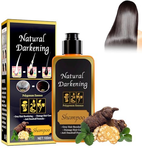 Schwarzes Haar Shampoo, Natürliches Verdunkelungsshampoo, Schwarzes Haarfärbeshampoo Sofort-Haarfarben-Shampoo, Shampoo mit Rizinusöl, Shampoo schnell schwarzes Haar Haarfarbe färbendes Shampoo