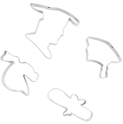 Garneck 4 Stück Ausstechform vermodern Kuchenformen Kuchenschneider stainless steel ausstecher rentier Ausstecher aus Edelstahl Keksform Rostfreier Stahl Cutter Anzug des Arztes Student