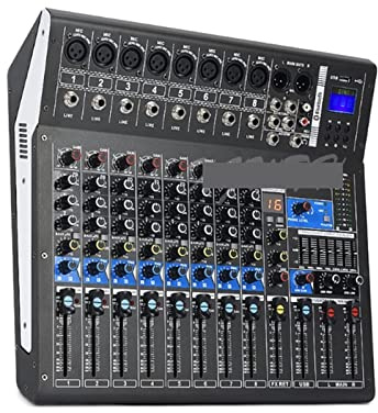 DJ Mixer, Mixer Digitale a 8 canali Sound Mixing Console con 24 Effetti digitali DSP USB MP3 DJ Reverberation Console
