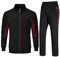Rdruko Jogginganzug Herren Set Trainingsanzug Sportanzug Langarm Freizeitanzug Männer Tracksuit für Fußball Gym-Schwarz Weinrot 3XL