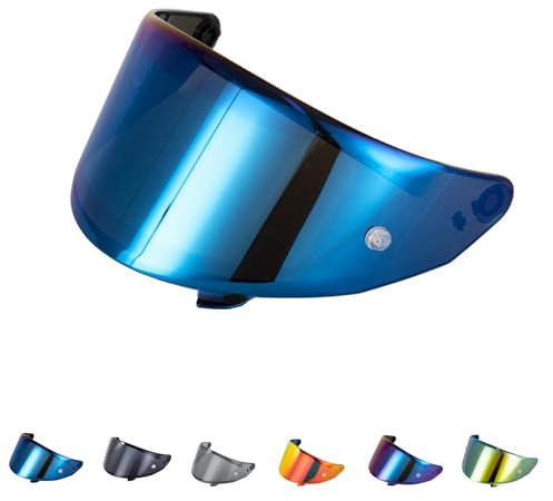 Generico Visiera per casco Suomy Stellar Speedstar Track-1 TX-Pro (Blu)