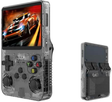 Keyboy - Consola de Juegos Keyboy, Consola de Juegos portátil Retro con más de 20.000 Juegos Integrados, Consola de Juegos portátil de Alta definición de 3,5 Pulgadas (Tarjeta Dual Gris,128G)