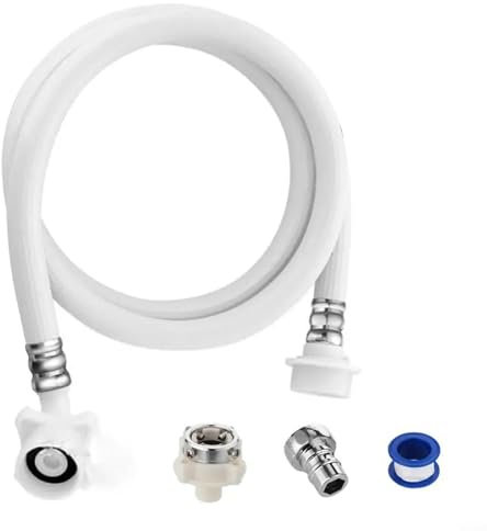 Zuverlässige Anschluss- und Zuleitungen mit Waschmaschinenschläuchen ohne Wasseraustritt (0,8 m)