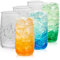 POLIDREAM Set di 6 bicchieri da cocktail vintage in rilievo, romantici, per acqua, mojito, whisky, bar, feste, 4 x 500 ml, 2 x 600 ml