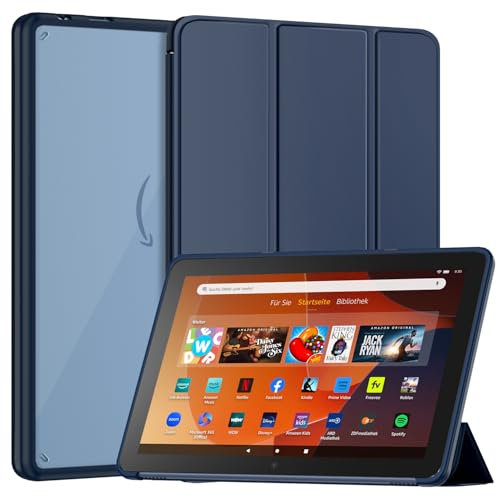 Stativhülle für 10,1 Zoll Tablets (Nur 13. Gen, 2023), Nur für iPad TCL 10,1 Zoll Tablets, Patamiyar Schlanke PU Leder Dreifach Faltbare Ständer Acryl Rückseite hülle mit Auto Schlaf/Wach - Marineblau