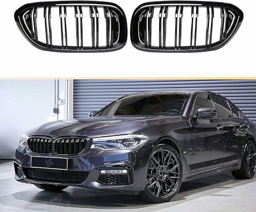 IONZS Auto Front Kühlergrill für BMW 5er G30 G31Nieren Schwarz 2017 2018 2019 2020,Mesh-Grill für die Stoßstange,Vorne Kapuze Kühlergrill,Mittelnetz Grilles