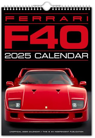 The Calendar King // FerrariF40-2025 Wandkalender (vollfarbig, A4-Größe)
