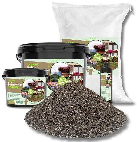 Blütenzauber Bio-Dünger für Balkon- & Kübelpflanzen – 100% Pflanzlich, Organischer NPK-Dünger (7-3-10) mit Spurennährstoffen & Mikroorganismen – Wachstums- & Blütephase – Made in Germany 3Kg