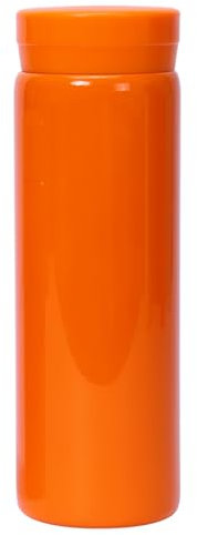 Small Flask, Cute Water Bottle, Vacuum Insulated Flask for Hot & Cold Drink, Keep 12H Hot & 6H Cold (Orange, 280ml)