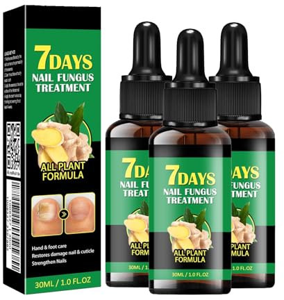 Nail Fungus Treatment, Ginger Nail Fungus Treatment,Toenail Cuticle Care Oil Care, Multi-Purpose Nail Repair for Your nails a Natural Shine (3 Pcs)