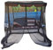 KDTRKH Moustiquaire d'extérieur pour balancelle de terrasse, avec ouverture à fermeture éclair et dessus imperméable, pour balancelle de deux personnes et trois personnes, noir, 125 x 185 x 205 cm