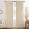 Topfinel Vorhänge Beige Leinenoptik Wohnzimmer Gardinen mit Ösen Halbtransparent Licht Filtern Voile Vorhänge Modern Vorhang 140x225cm für Schlafzimmer Balkontür Kinderzimmer 2er Set