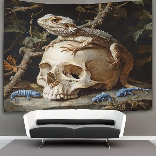 kaiyun Bartagame-Gemälde Wandbehang Tapisserie,Wandteppich Totenkopf Blue Tobacco Bug Wanddeko Für Schlafzimmer Wohnzimmer Wohnheim 130cmx150cm