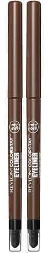 Revlon Color Stay Pencil Eyeliner with Built-in Sharpener, Waterproof, Smudgeproof, Longwearing Eye Makeup with Ultra-Fine Tip, N2, Brown, 1 Count (Pack of 2)