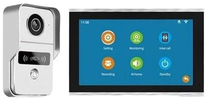 TIEOAXFT Kit citofono Senza Fili WiFi videocitofono da 10 Pollici a 7 Colori con Touch Screen 1080P for Sistema di Controllo accessi RFID