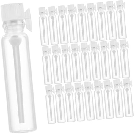 CTIRCHIU Kleine Glasfläschchen Tragbare Kleiner Parfümprobenfläschchen 2 Ml 50 Stück mit Sicherem Verschluss aus Glas für Reisen und Hautpflege