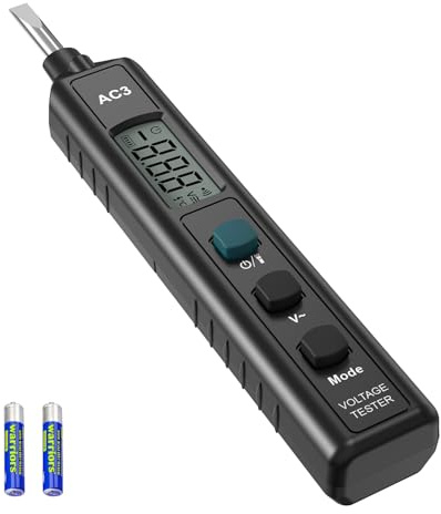 HANMATEK Detector De Voltaje Sin Contacto 4 En 1 NCV LCD 12-300V Linterna | Probador De Voltaje AC Con Prueba De Continuidad Y Polaridad De Batería Para Detección Precisa En Circuitos Eléctricos - AC3