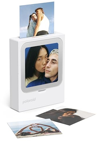 Polaroid - Hi-Print 3x3 (7,6 cm x 7,6 cm) Pacchetto Stampante fotografica tascabile Bluetooth bianca + 60 fogli