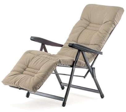 MA MAISON Sdraio Reclinabile Imbottita 154x60x65 cm - 6 Posizioni, con Prolugna Estendibile, Braccioli Ergonomici, Struttura in Acciaio, Poggiapiedi, per Interno, Esterno - Made in Italy SABBIA