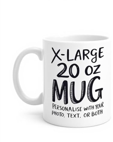 With Your Touch Personalised Mug Custom Cup Size and Style - Photo Text Logo Image - Personalised Gift for Dad Mother Love Christmas Birthday Anniversary Graduation - (Jumbo-20oz-590ml)