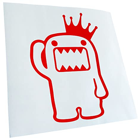 - Autoaufkleber - Domo Kun mit Krone Aufkleber für Auto, Laptop, Fahrrad, LKW, Motorrad mehrfarbig JDM Decal Racing